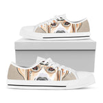 Hipster Labrador Retriever Print White Low Top Shoes