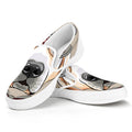 Hipster Labrador Retriever Print White Slip On Sneakers