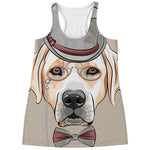 Hipster Labrador Retriever Print Women's Racerback Tank Top
