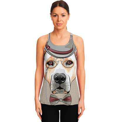 Hipster Labrador Retriever Print Women's Racerback Tank Top