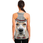 Hipster Labrador Retriever Print Women's Racerback Tank Top