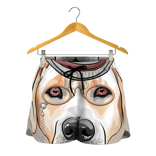 Hipster Labrador Retriever Print Women's Shorts