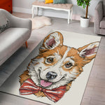 Hipster Pembroke Welsh Corgi Print Area Rug