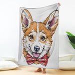 Hipster Pembroke Welsh Corgi Print Blanket