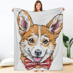 Hipster Pembroke Welsh Corgi Print Blanket