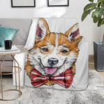 Hipster Pembroke Welsh Corgi Print Blanket