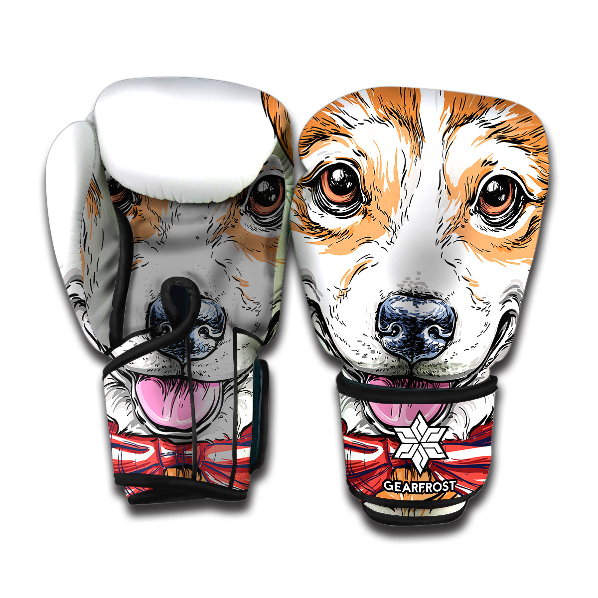 Hipster Pembroke Welsh Corgi Print Boxing Gloves