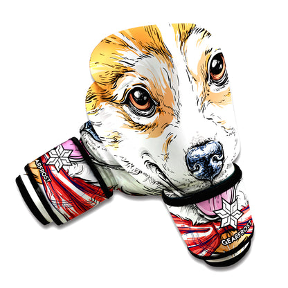 Hipster Pembroke Welsh Corgi Print Boxing Gloves