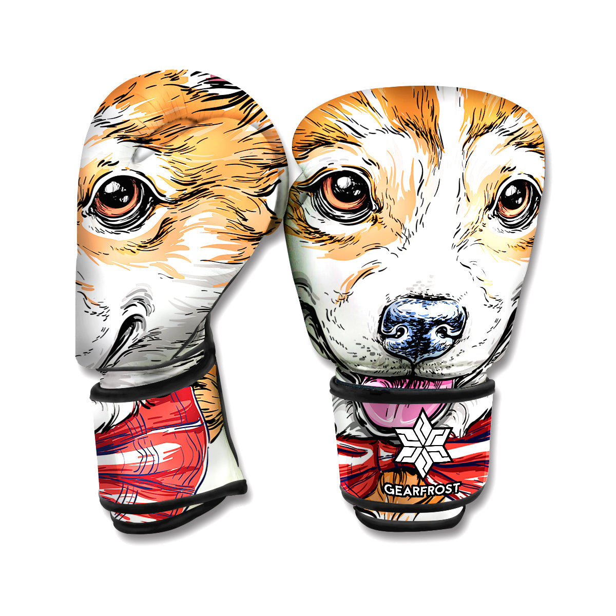 Hipster Pembroke Welsh Corgi Print Boxing Gloves