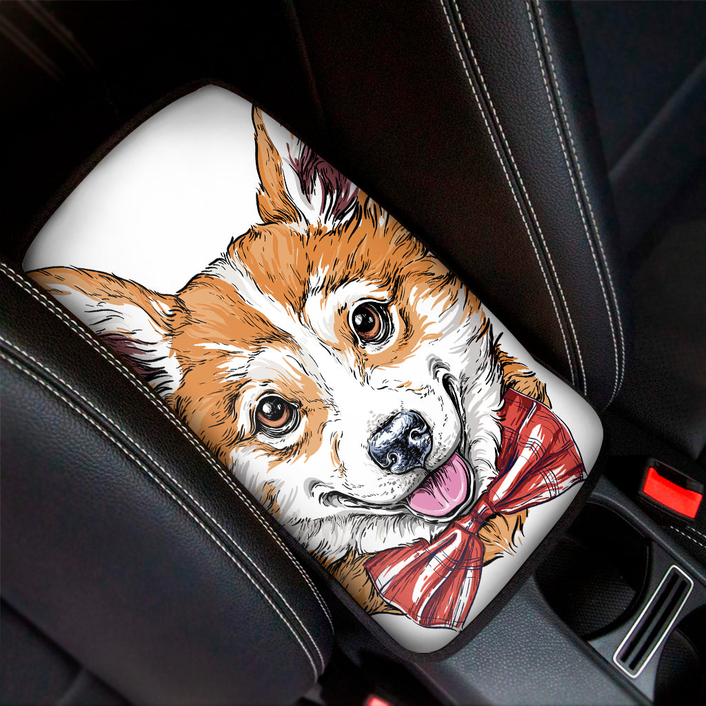 Hipster Pembroke Welsh Corgi Print Car Center Console Cover