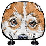 Hipster Pembroke Welsh Corgi Print Car Headrest Covers