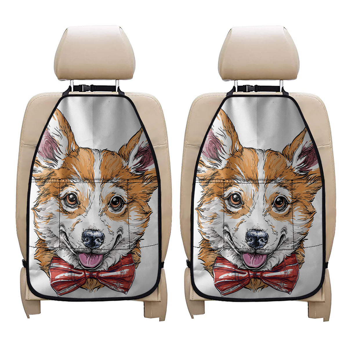 Hipster Pembroke Welsh Corgi Print Car Seat Organizers
