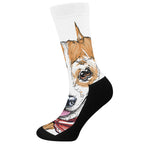 Hipster Pembroke Welsh Corgi Print Crew Socks