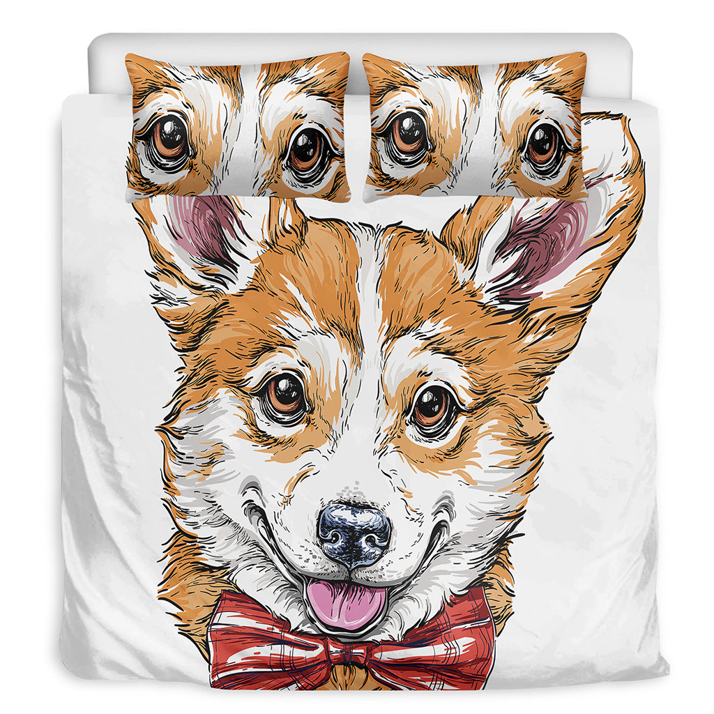 Hipster Pembroke Welsh Corgi Print Duvet Cover Bedding Set