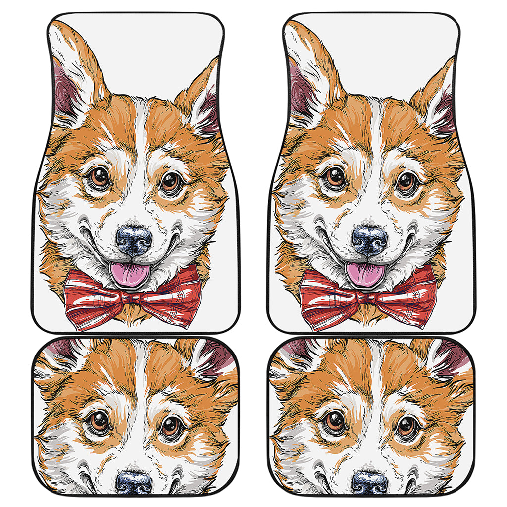 Hipster Pembroke Welsh Corgi Print Front and Back Car Floor Mats