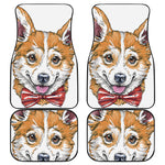 Hipster Pembroke Welsh Corgi Print Front and Back Car Floor Mats