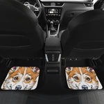 Hipster Pembroke Welsh Corgi Print Front and Back Car Floor Mats