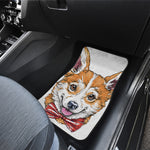 Hipster Pembroke Welsh Corgi Print Front and Back Car Floor Mats