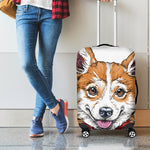 Hipster Pembroke Welsh Corgi Print Luggage Cover