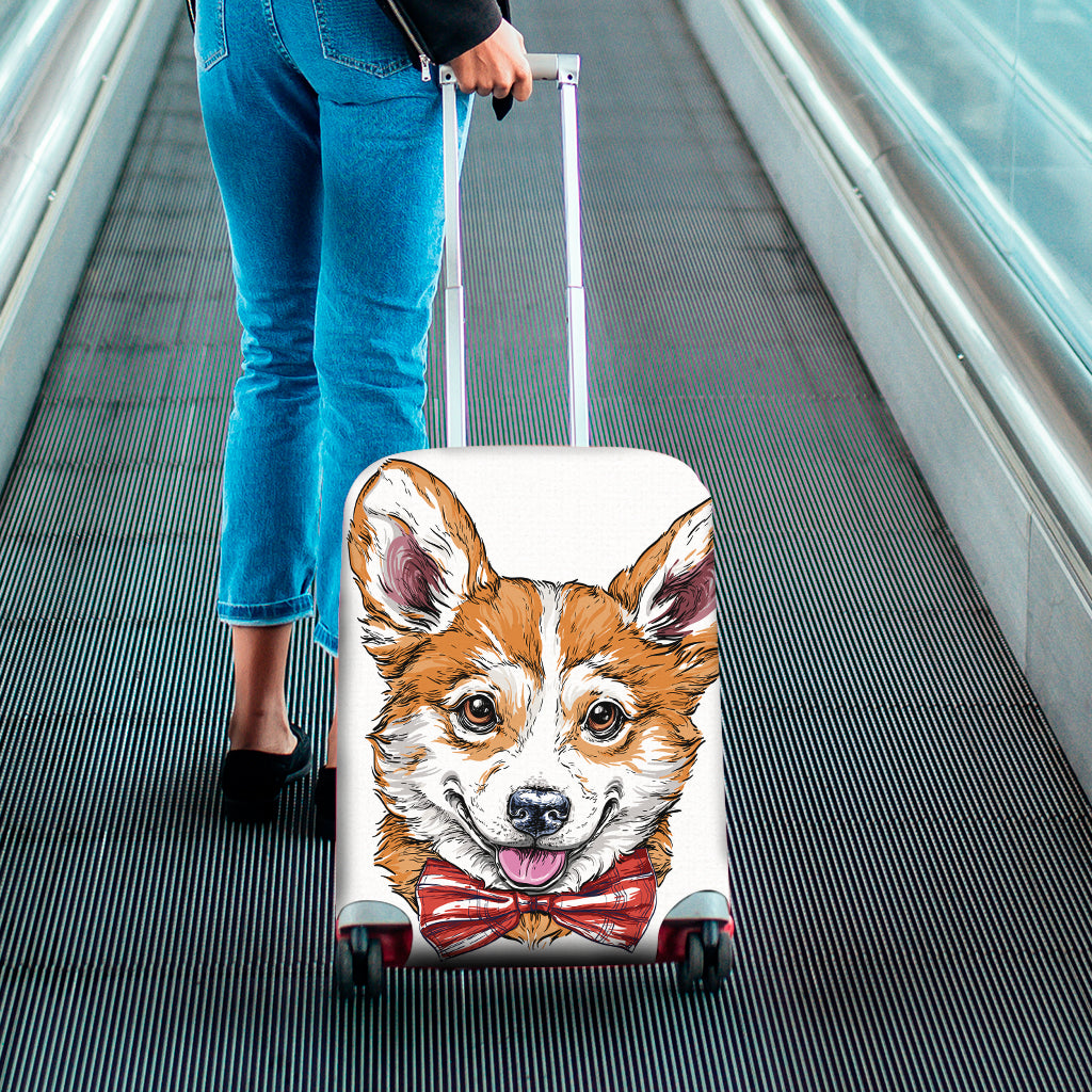 Hipster Pembroke Welsh Corgi Print Luggage Cover
