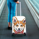 Hipster Pembroke Welsh Corgi Print Luggage Cover
