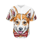 Hipster Pembroke Welsh Corgi Print Men's Baseball Jersey