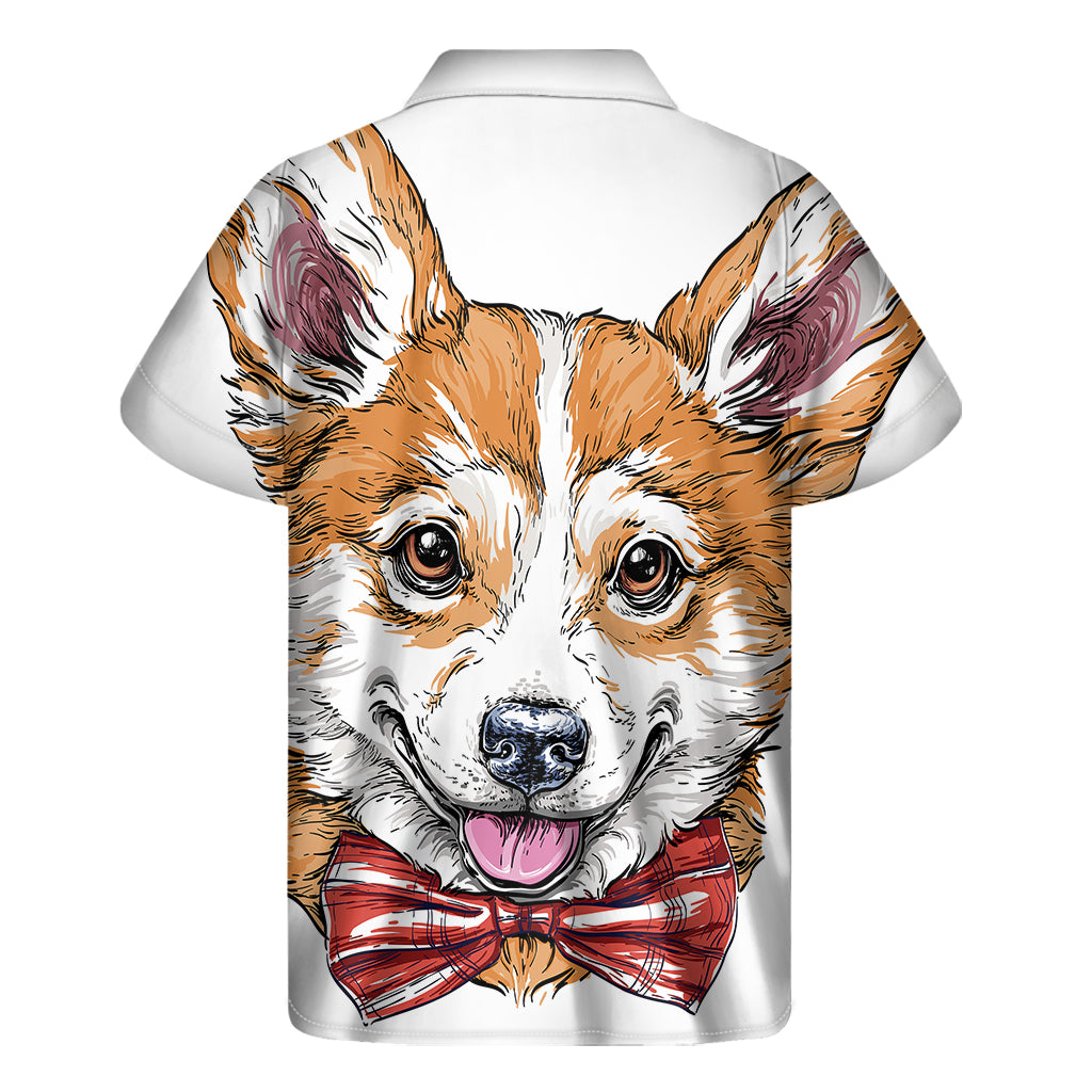 Hipster Pembroke Welsh Corgi Print Men's Short Sleeve Shirt