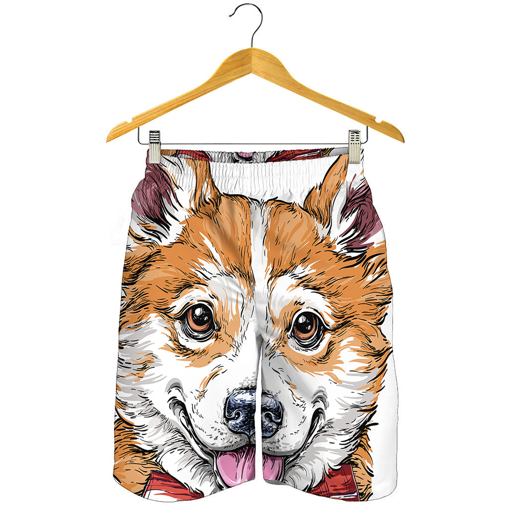 Hipster Pembroke Welsh Corgi Print Men's Shorts