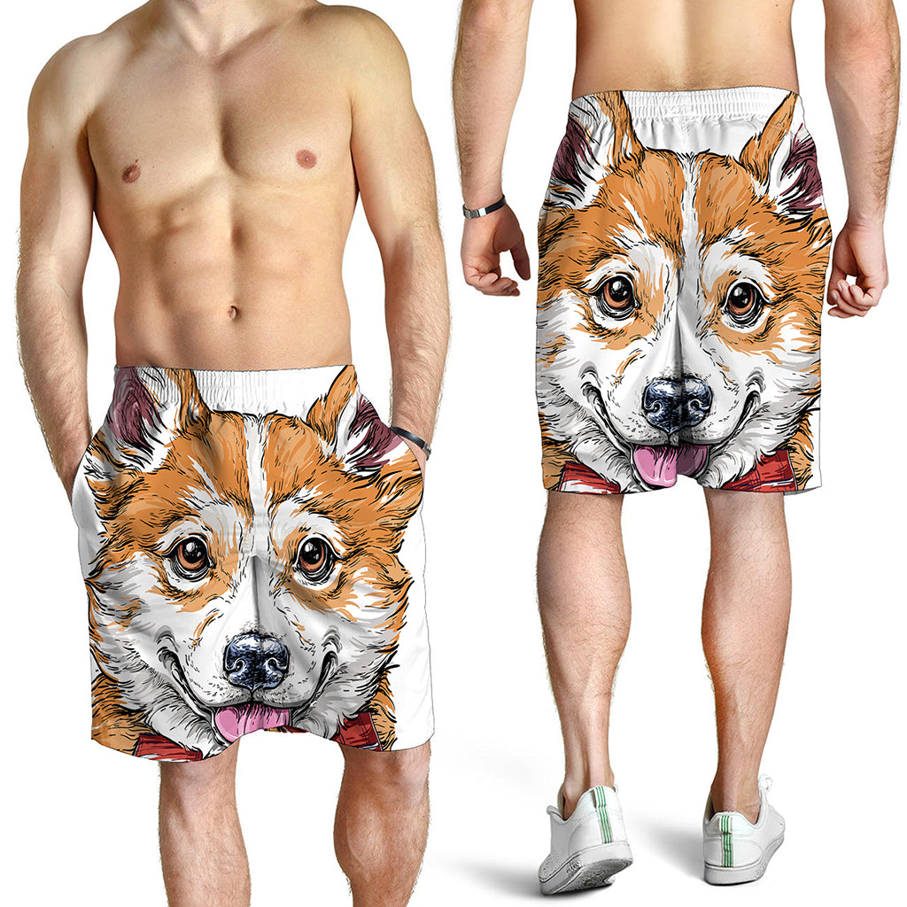 Hipster Pembroke Welsh Corgi Print Men's Shorts