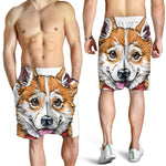 Hipster Pembroke Welsh Corgi Print Men's Shorts