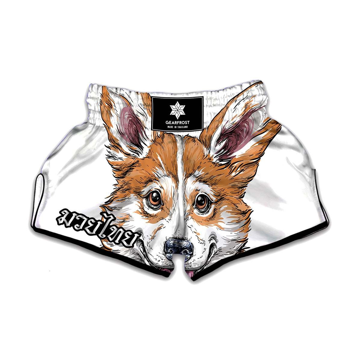 Hipster Pembroke Welsh Corgi Print Muay Thai Boxing Shorts