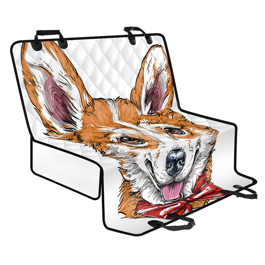 Hipster Pembroke Welsh Corgi Print Pet Car Back Seat Cover