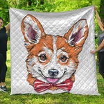 Hipster Pembroke Welsh Corgi Print Quilt