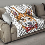 Hipster Pembroke Welsh Corgi Print Quilt