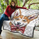 Hipster Pembroke Welsh Corgi Print Quilt