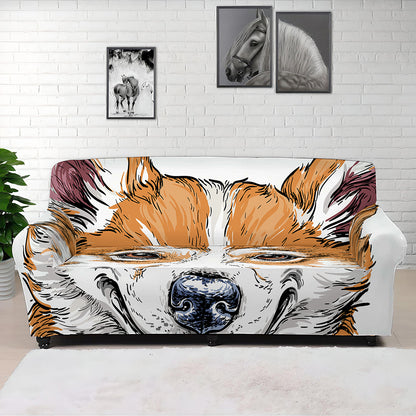 Hipster Pembroke Welsh Corgi Print Sofa Cover