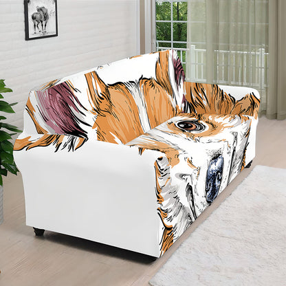 Hipster Pembroke Welsh Corgi Print Sofa Cover