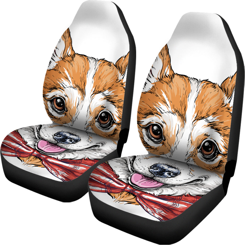 Hipster Pembroke Welsh Corgi Print Universal Fit Car Seat Covers