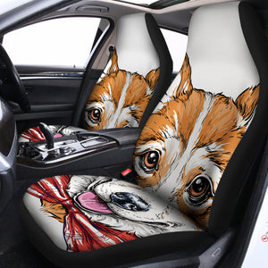 Hipster Pembroke Welsh Corgi Print Universal Fit Car Seat Covers