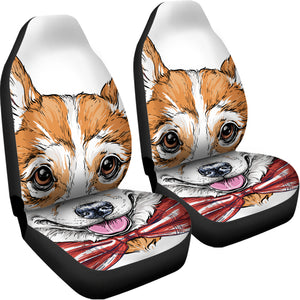 Hipster Pembroke Welsh Corgi Print Universal Fit Car Seat Covers