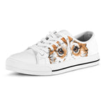 Hipster Pembroke Welsh Corgi Print White Low Top Shoes