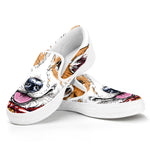 Hipster Pembroke Welsh Corgi Print White Slip On Shoes