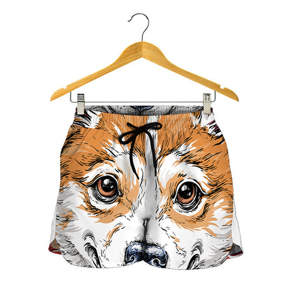 Hipster Pembroke Welsh Corgi Print Women's Shorts