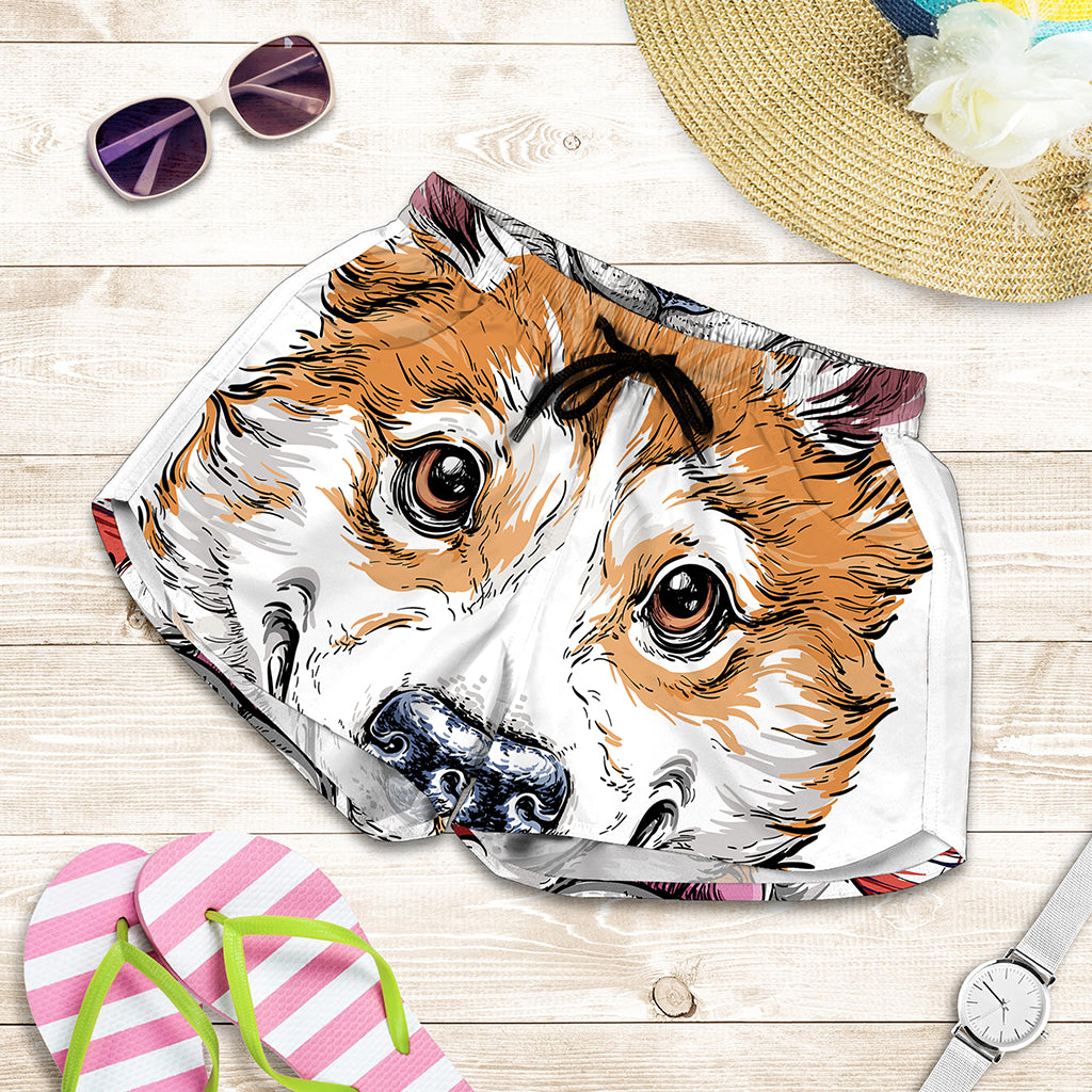 Hipster Pembroke Welsh Corgi Print Women's Shorts