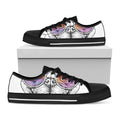 Hipster Pug Print Black Low Top Sneakers