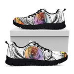 Hipster Pug Print Black Sneakers