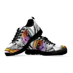 Hipster Pug Print Black Sneakers