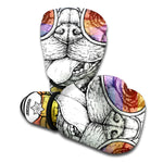 Hipster Pug Print Boxing Gloves