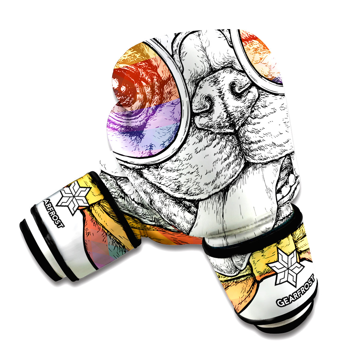 Hipster Pug Print Boxing Gloves