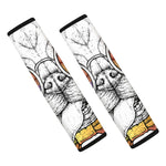 Hipster Pug Print Car Seat Belt Covers